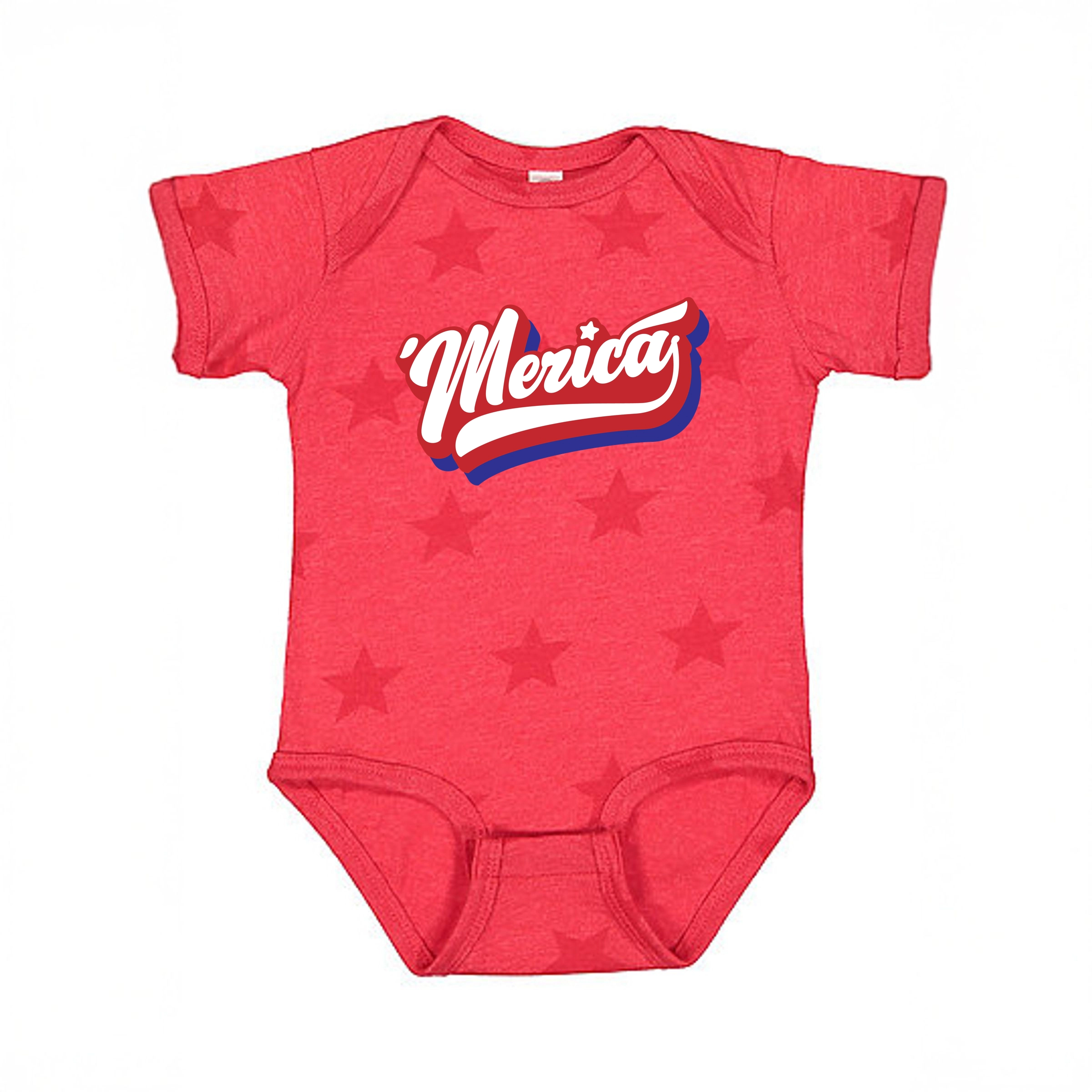 The Juniper Shop - 'Merica Retro Baby Short Sleeve Star Bodysuit