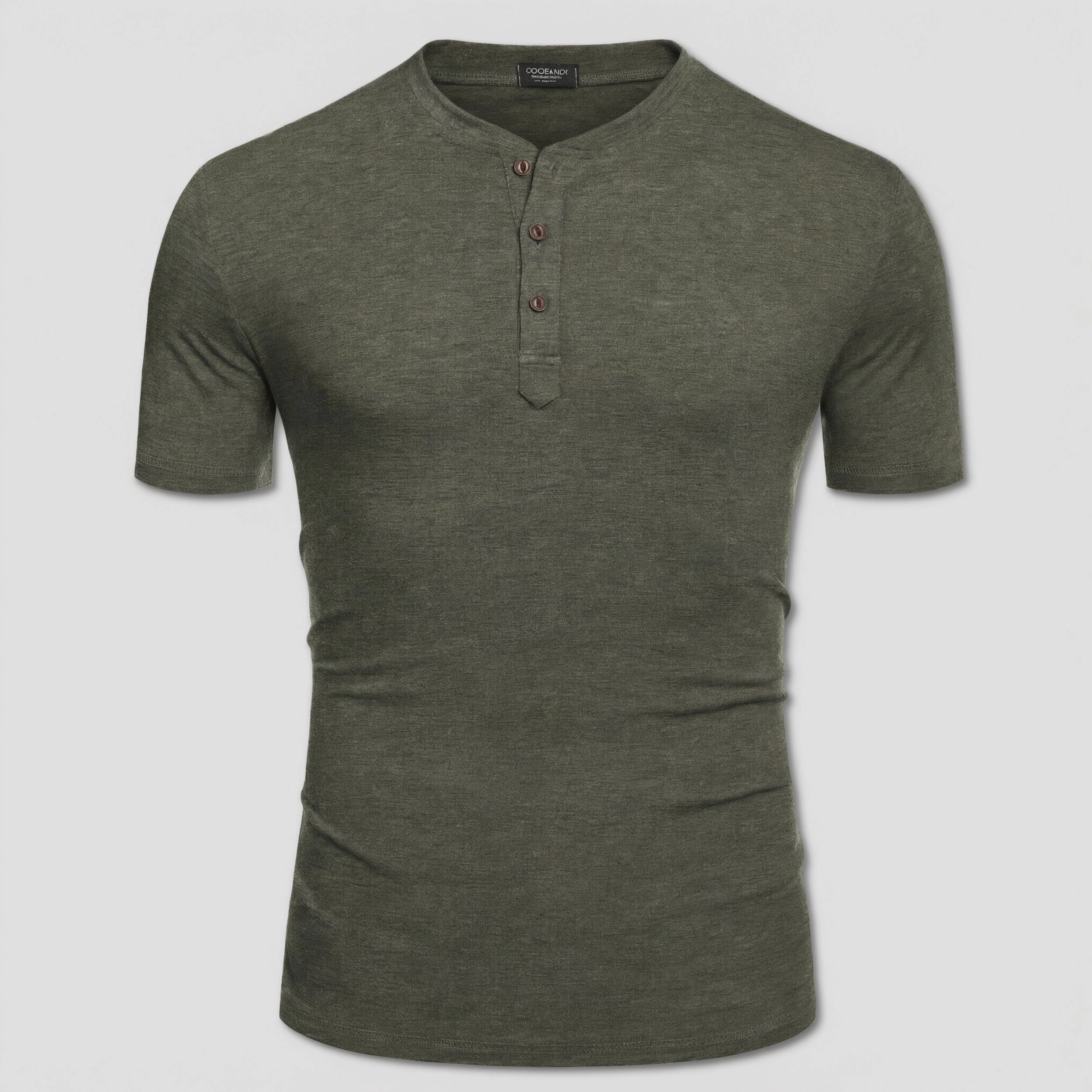 COOFANDY Mens Casual Short Sleeve Henley Shirt  Button Placket Crew Neck Tees
