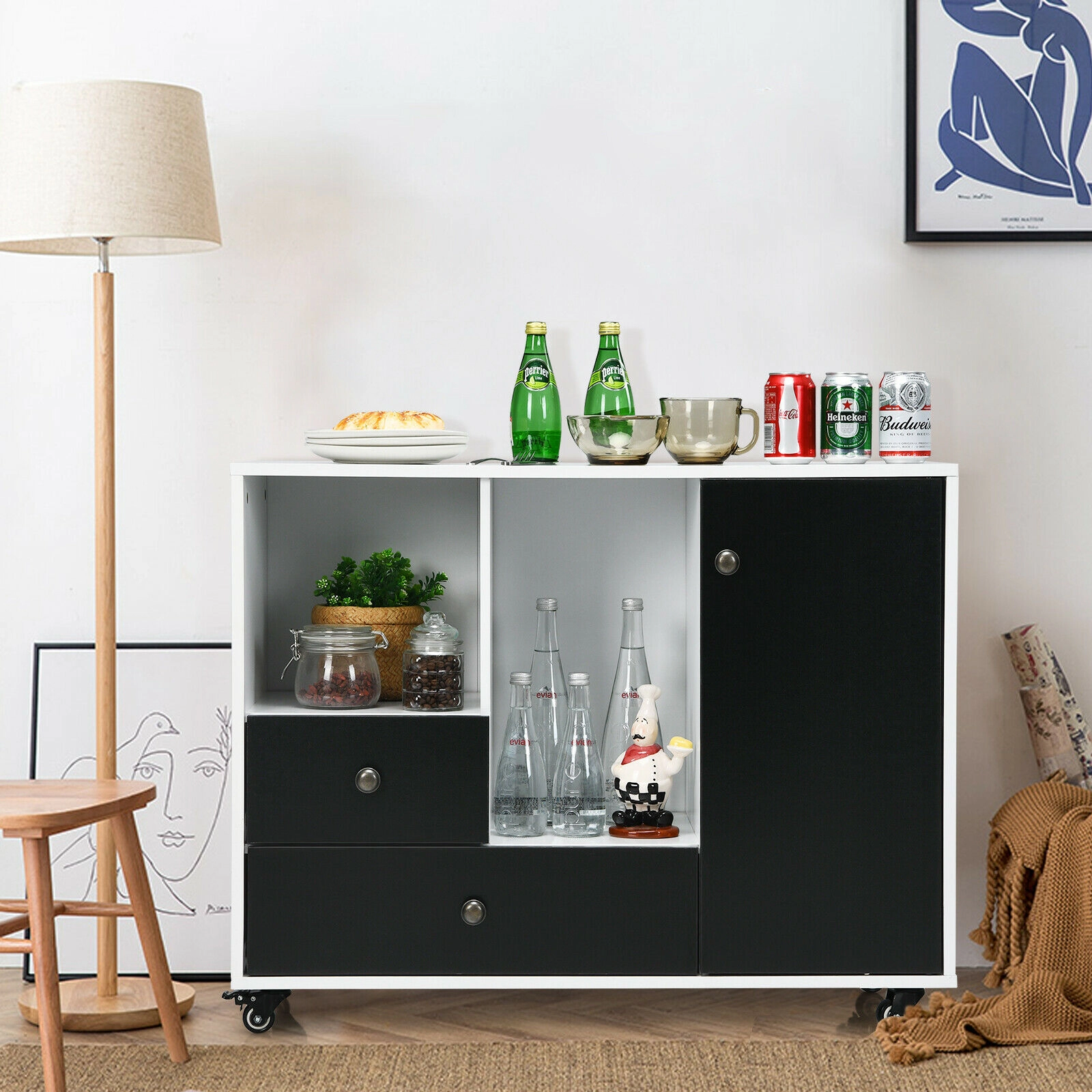LJG Lateral Mobile Filing Cabinet with 2 Drawers