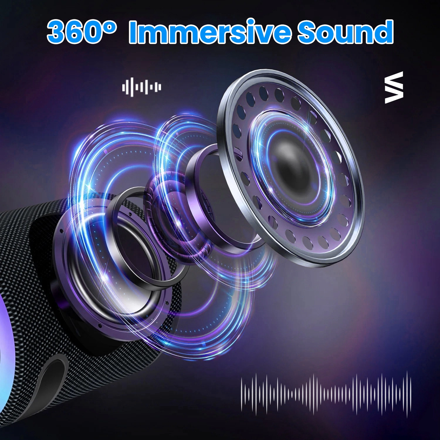 GBruno Waterproof RGB Portable Wireless Speaker