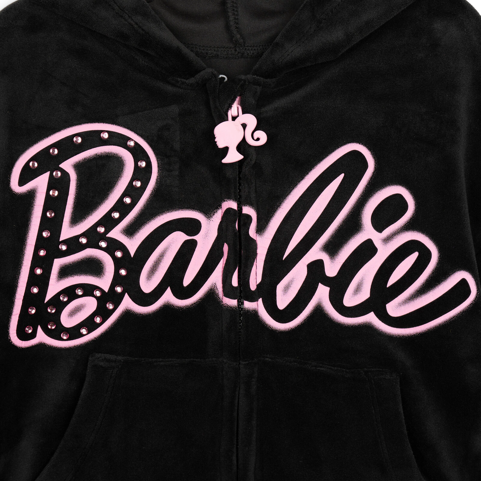 Barbie Girls' Loungewear Velour Hoodie and Pants Set