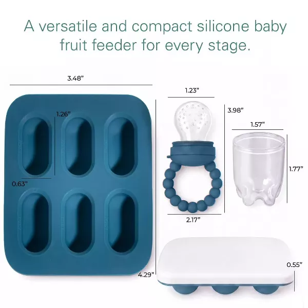Sperric Silicone Baby Feeding Set, Suction Bowls w/ Lids, 4‑Pack Weaning Spoons & Fruit Feeders, Freezer Dishwasher Safe