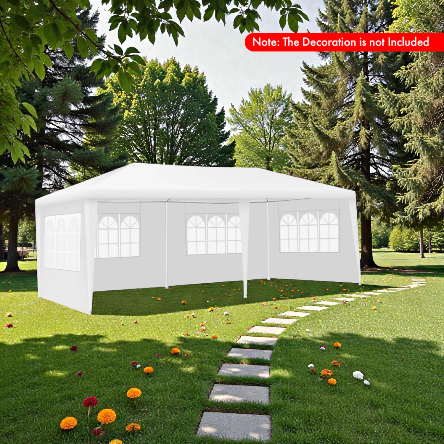 Hivvago Heavy-Duty 10x20 Outdoor Celebration Tent with Removable Panels and Bag