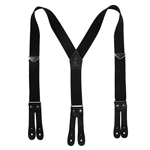 Welch Men's Elastic Button-End Y-Back 1 1/2 Inch Double Face Suspenders
