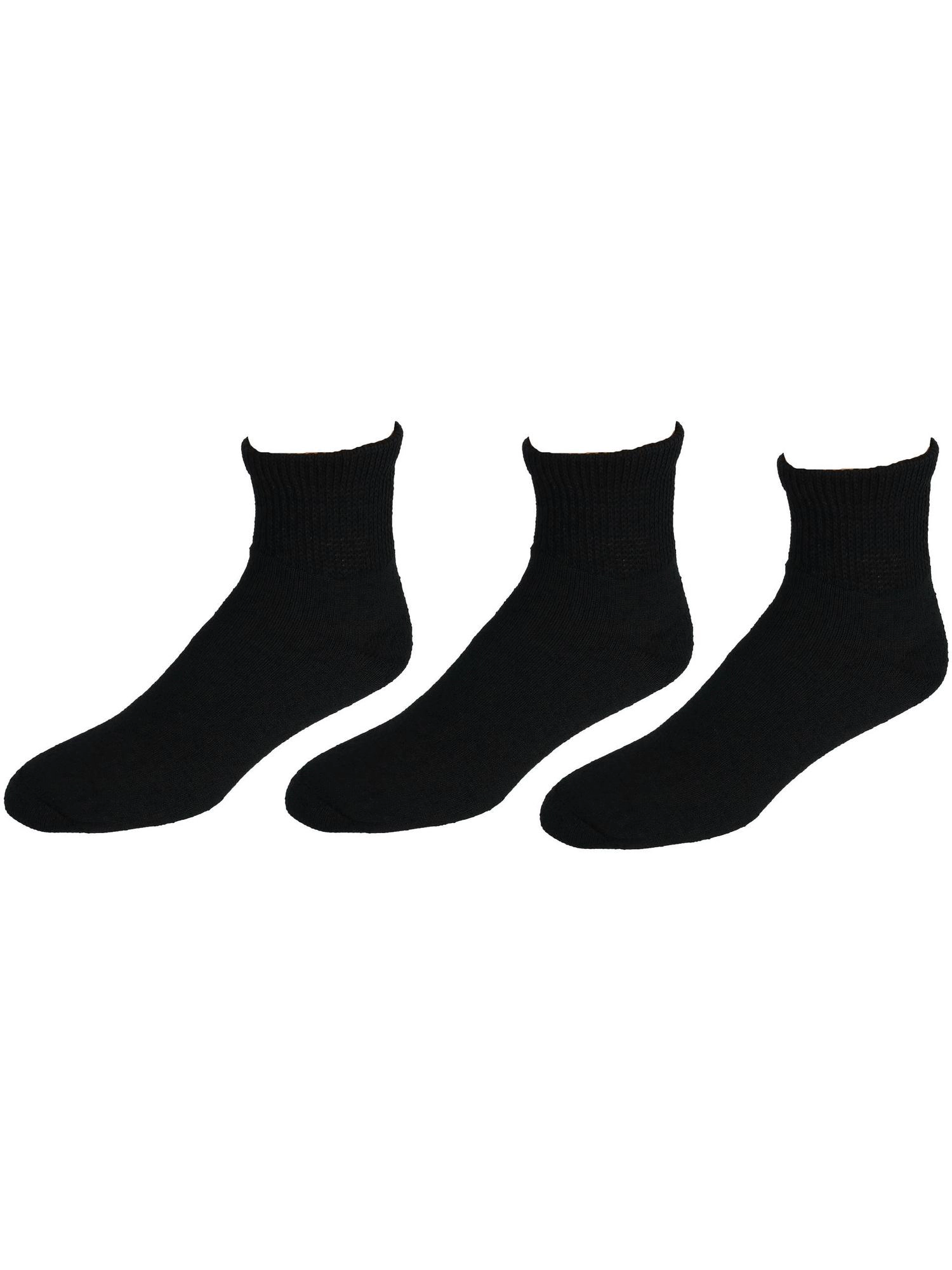 CTM Men's Loose Fit Diabetic Ankle Socks (3 Pair Pack)
