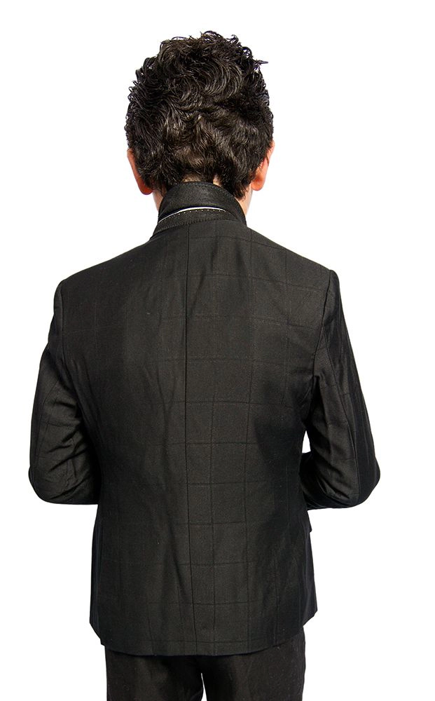 Elie Balleh Boys Slim Fit Windowpane Jacket