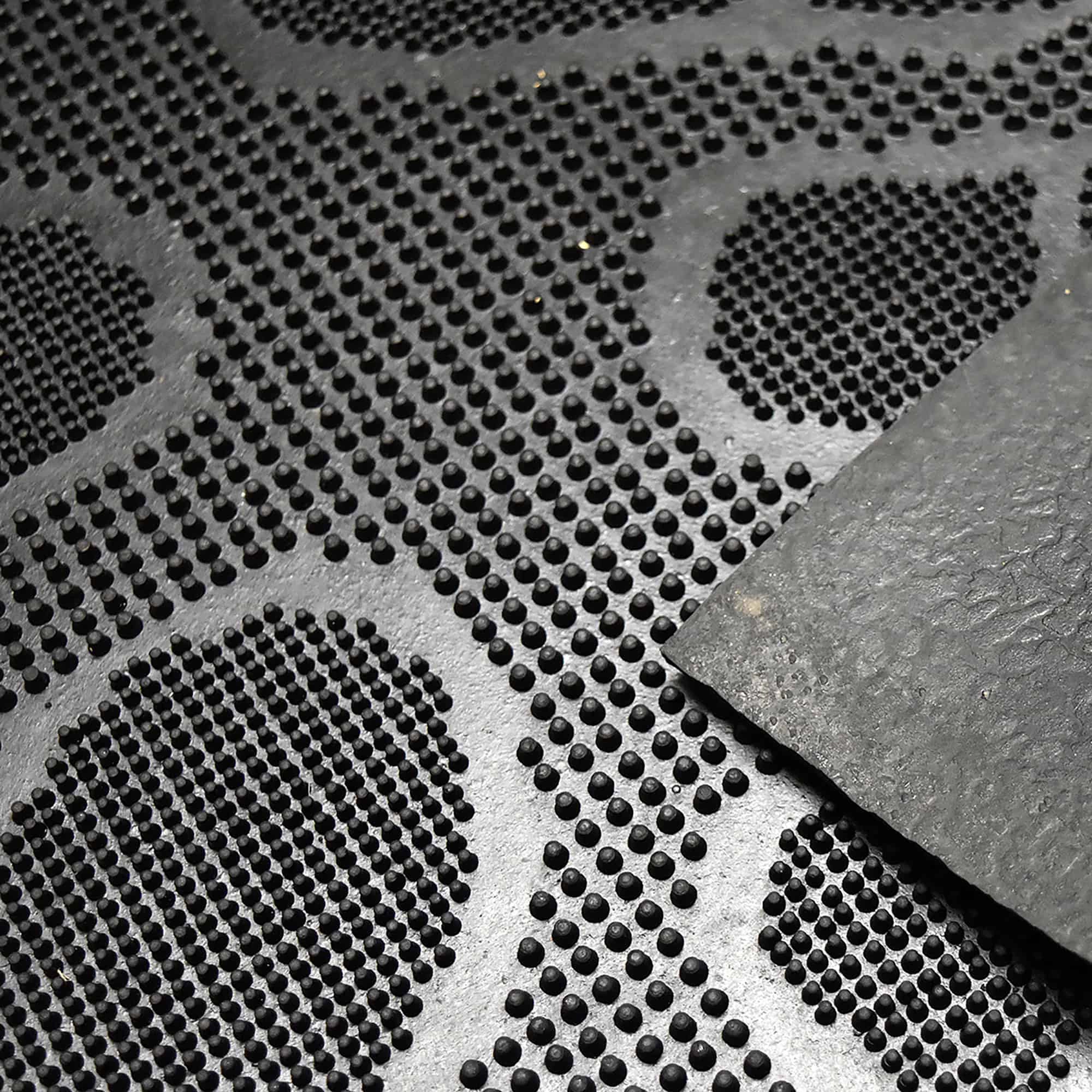 Evideco French Home Goods Black Shoe Print Rubber Doormat 30 x 18 Inches
