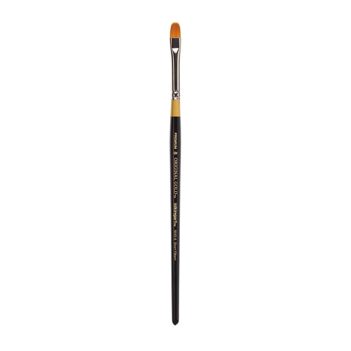 KINGART Original Gold® 9510 Short Filbert Golden Taklon Brush