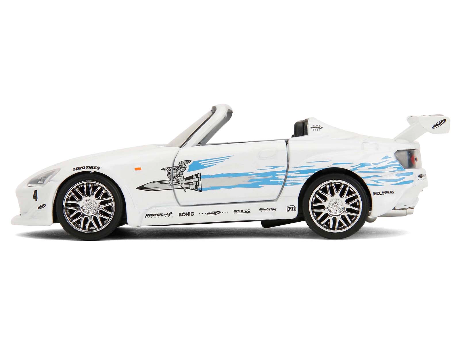 Jada 2001 Honda S2000 Convertible White with Graphics "Fast & Furious Remix - 25th Anniversary" Series 1/32