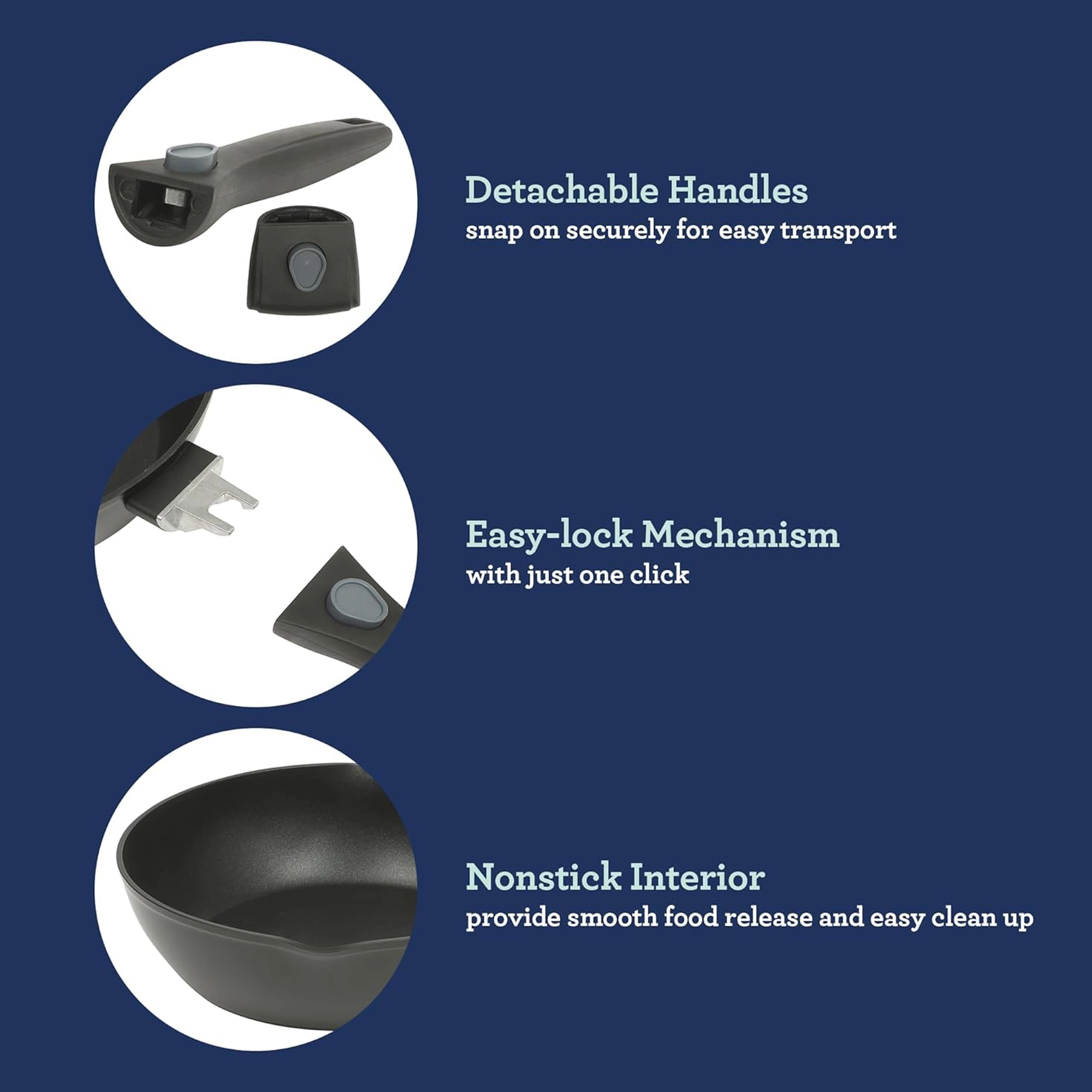 Oster SmartHandle Advance 13 Piece Nonstick Cookware Combo Set in Matte Black