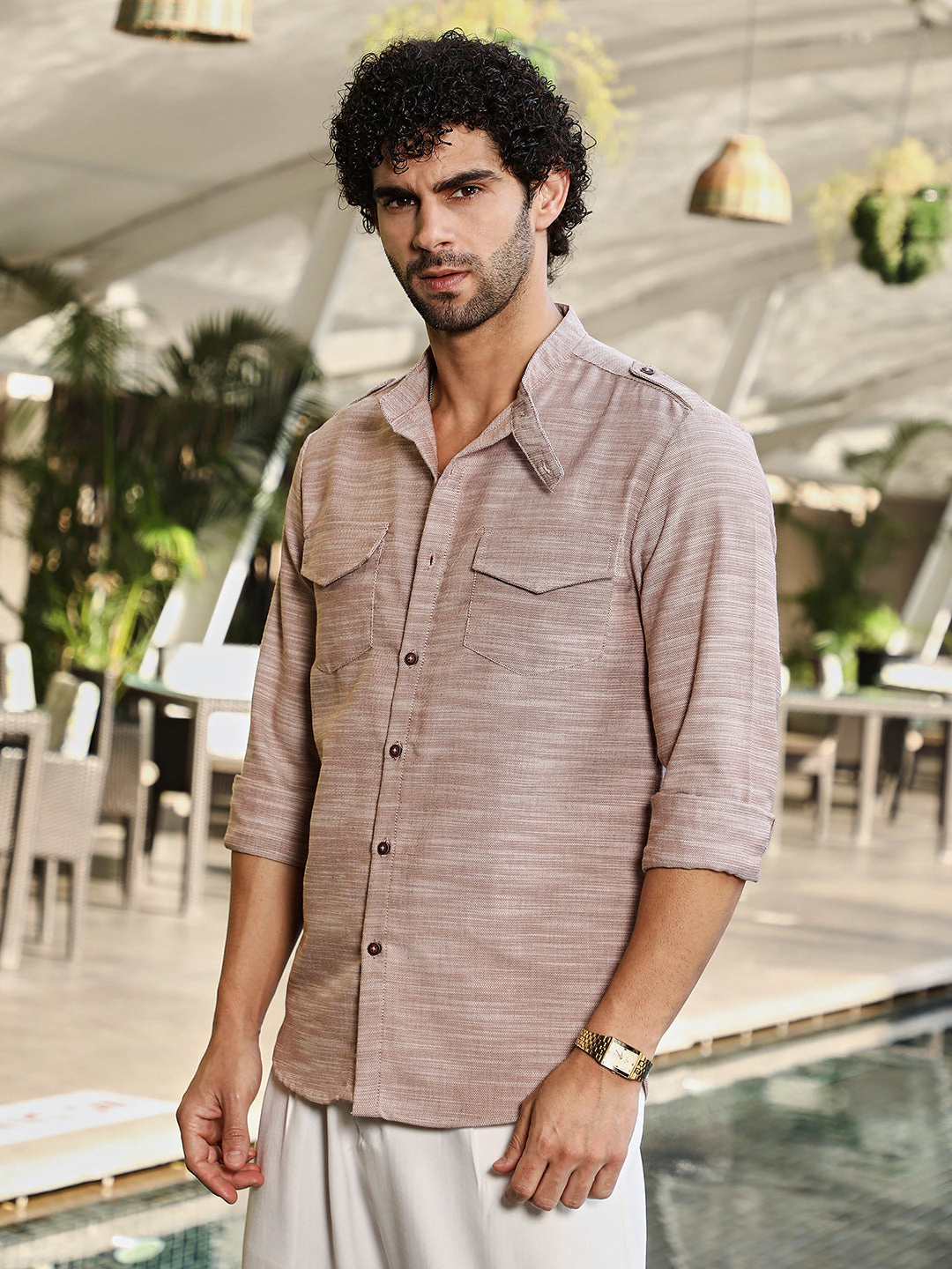 Cahoot Men's Heathered Utility-Relaxed Shirt