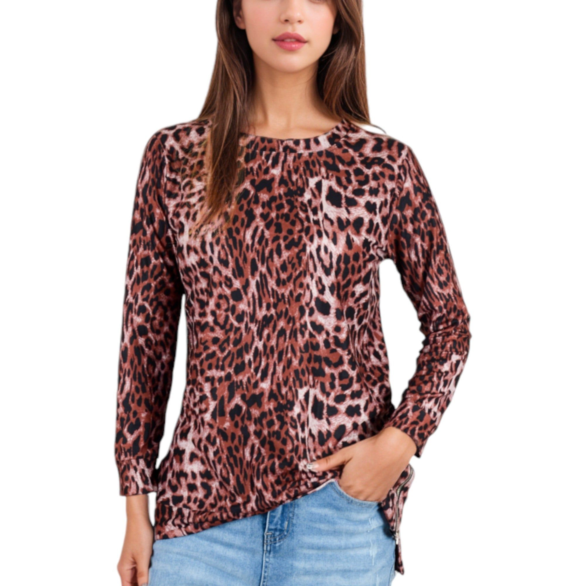 Anna-Kaci Women's Camouflage Pullover Tunic Top Fall Crewneck Sweatshirts