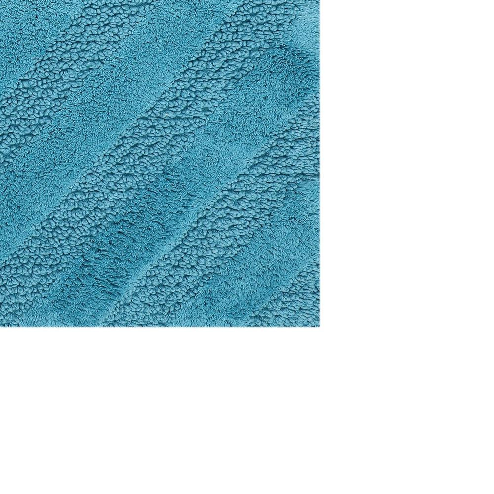 Perthshire Platinum Collection 100% Cotton Stripe Honeycomb Sculptu Bath Rug