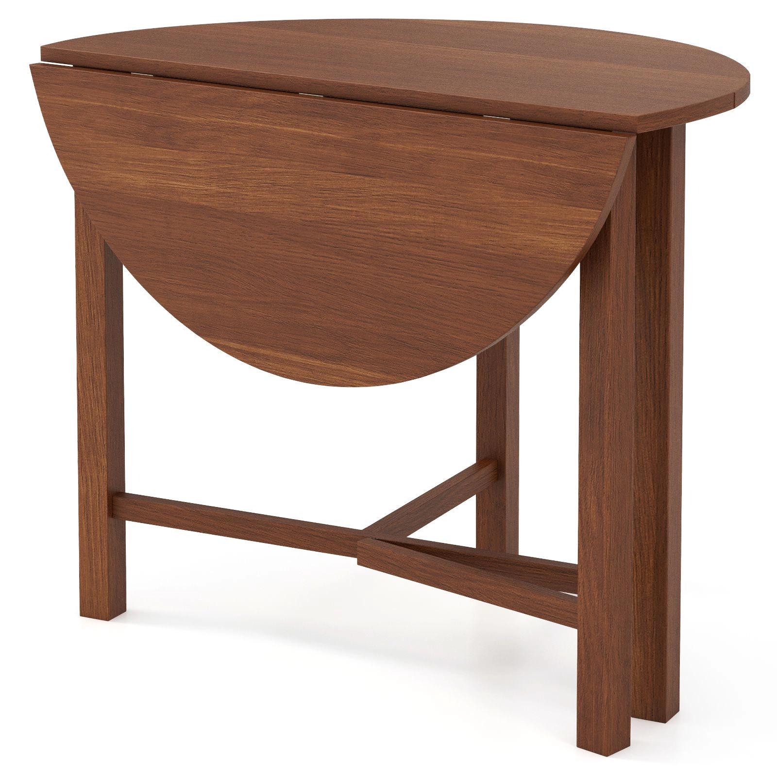 Slickblue Round Folding Kitchen Table with Rubber Wood