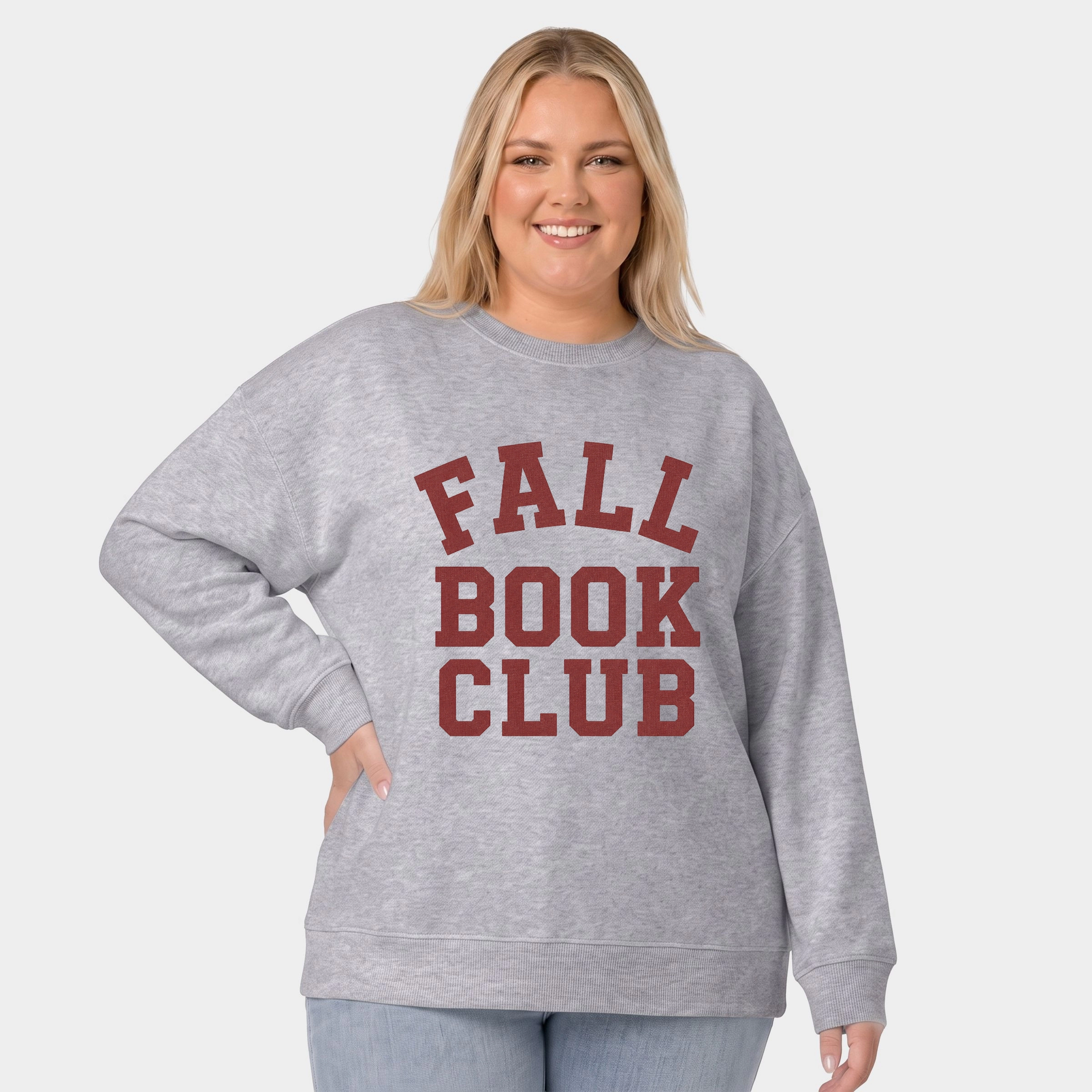 Simply Sage Market - Women's Plus Sized Graphic Sweatshirt Fall Book Club Varsity
