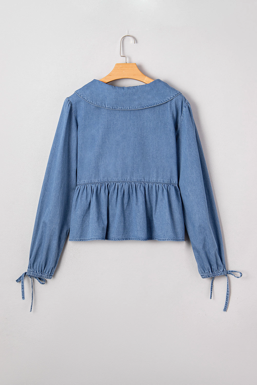 Threaded Pear Women's Emmy Sleeve Tied Peplum Top
