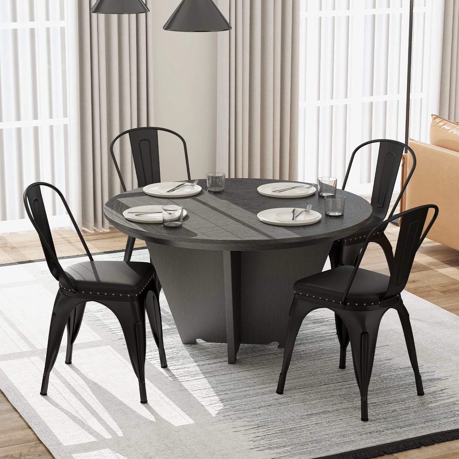 SlickBlue Stackable Cushioned Dining Chairs Set of 4