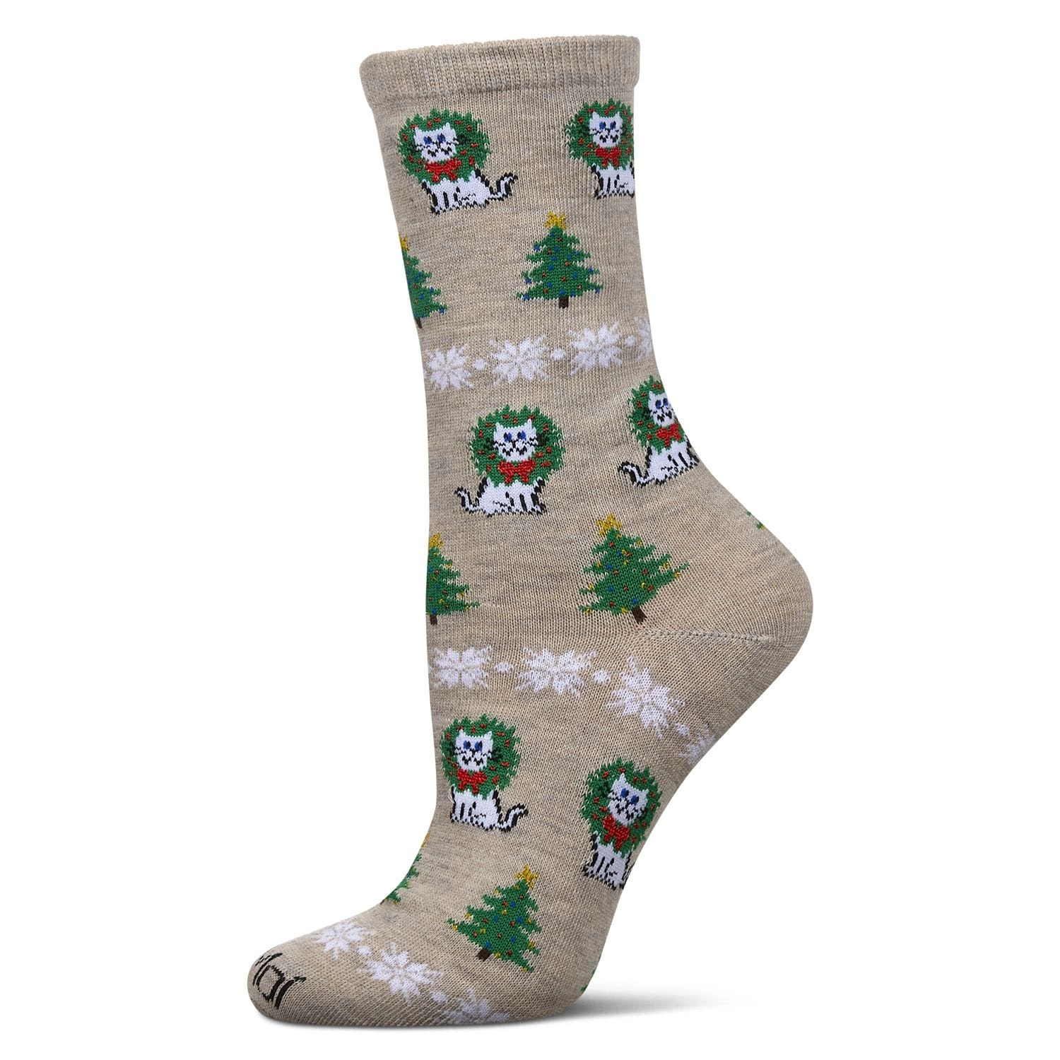 MeMoi Women's Fair Isle Cat Holiday Crew Socks