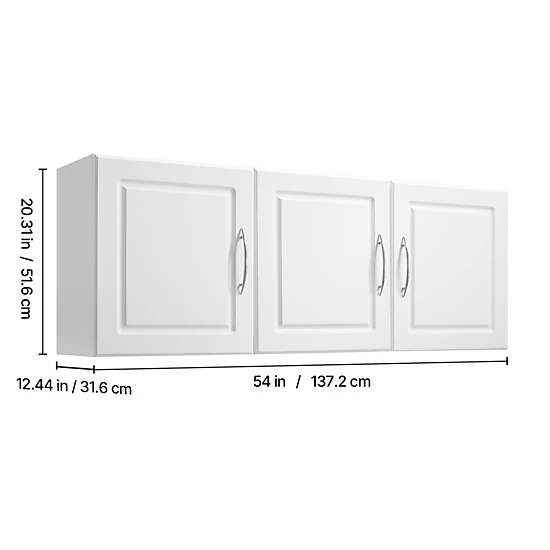 HONGGE Laundry Room Wall Cabinet, 2-Tier Wall Mounted Cabinet with Adjustable Shelf, Cupboard Storage for Kitchen
