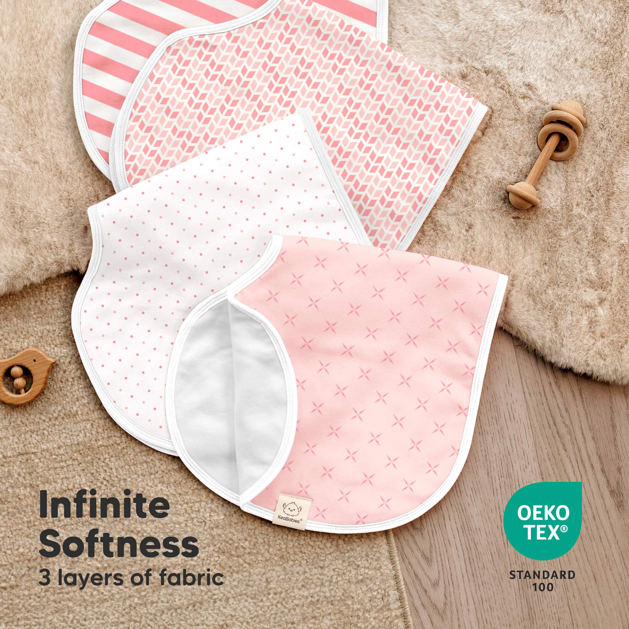 KeaBabies 4-Pack Hallo Burp Cloths