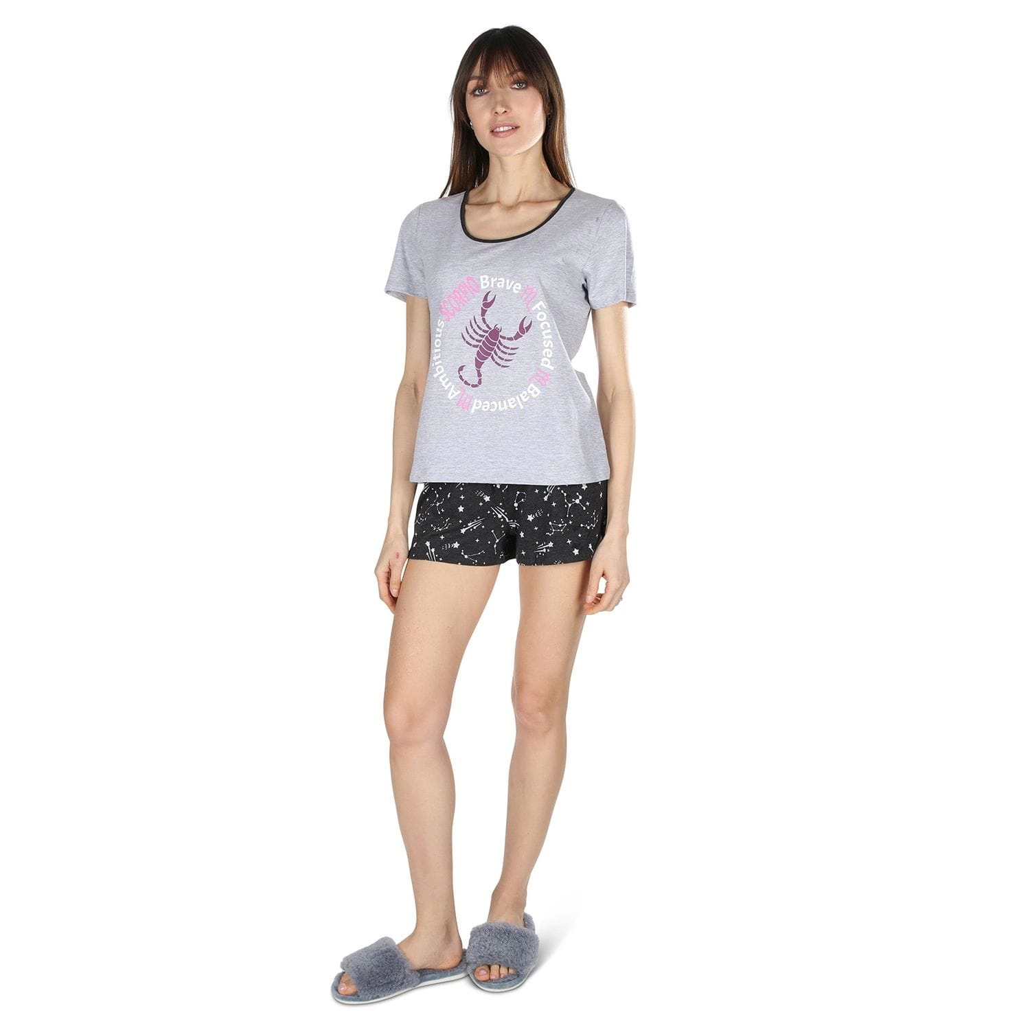 MeMoi Women's Scorpio Zodiac Sign PJ Short Set