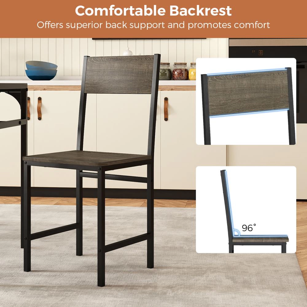 Hivvago Modern Dining Chairs for 4 with Metal Base and Tilted Back Design