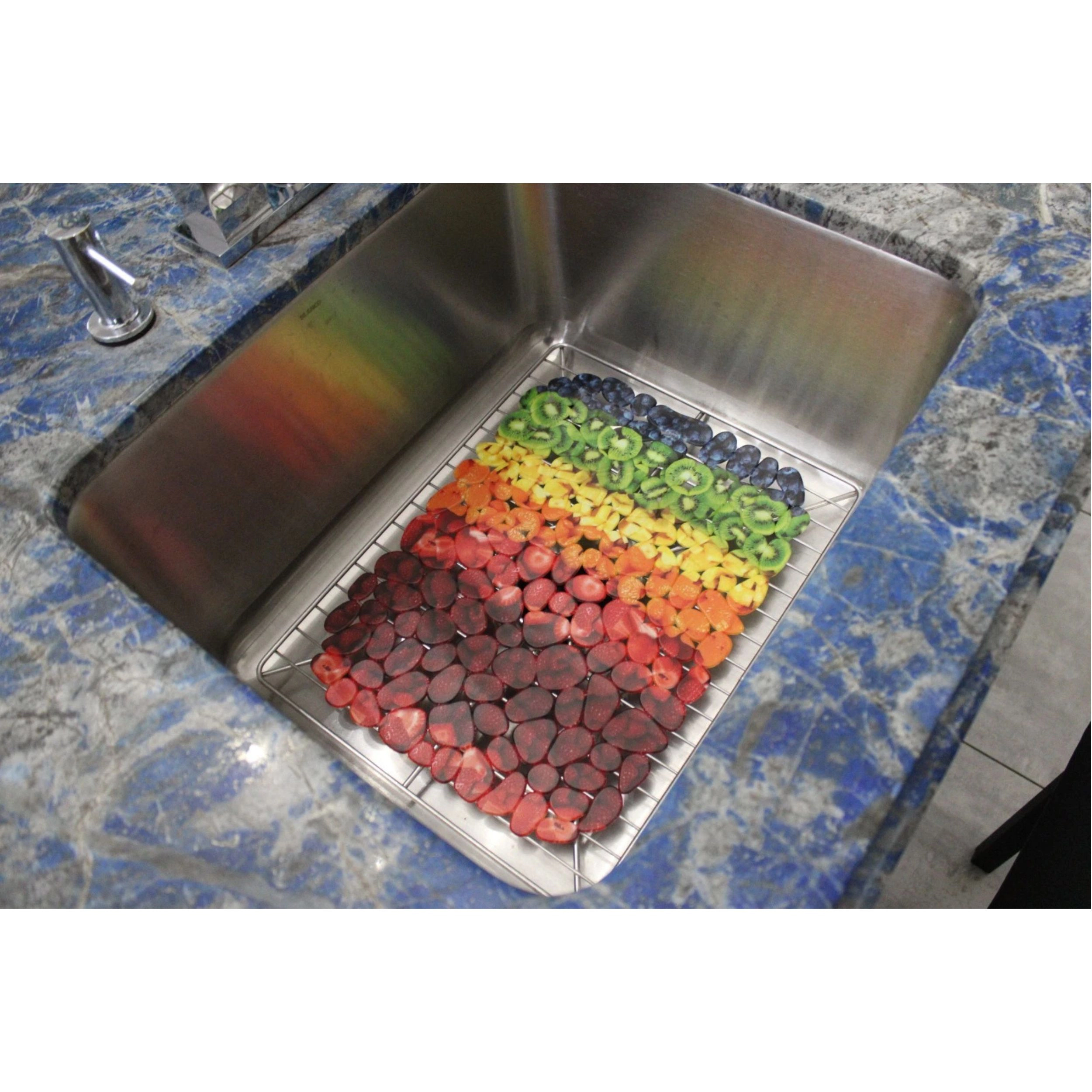 Home Collection Fruit Print PVC Sink Protector Mat 15.7" x 11.8"