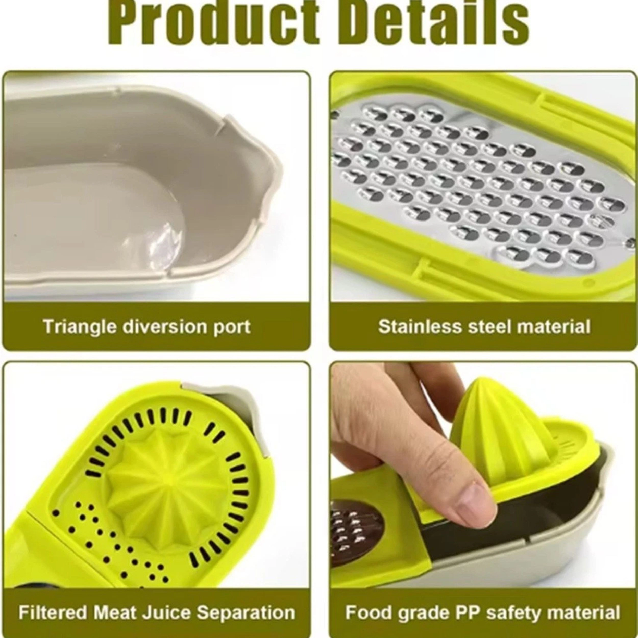 Home Collection 3-in-1 Manual Citrus Juicer Zester Lemon Orange Squeezer Dishwasher Safe