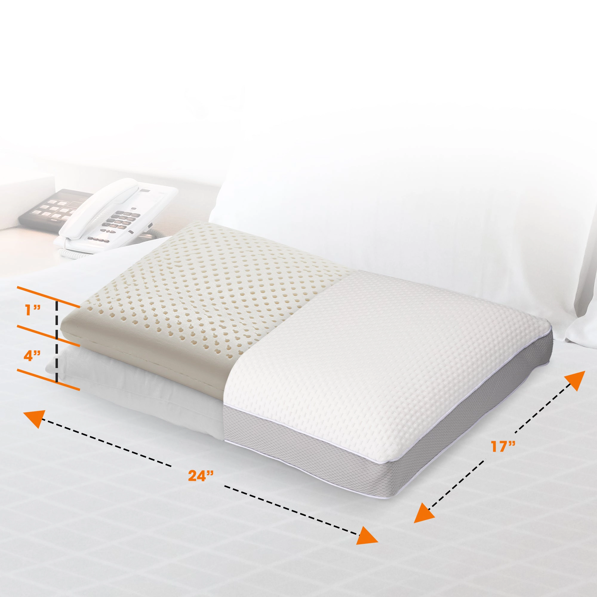 Cheer Collection Dual Sided Bed Memory Foam  Pillow – Standard Size