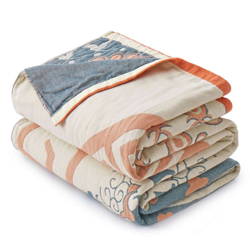 Unikome Super Soft Breathable Cotton Throw Blanket - Lightweight Textured Blanket, 60x80"