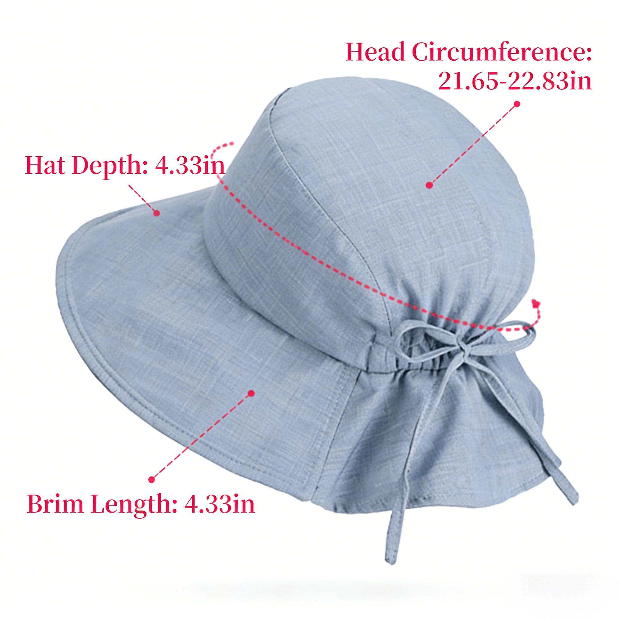 Anna-Kaci Women's Wide Brim Sun Hat with Back Bow Adjustable Cotton Bucket Lightweight Summer Protection