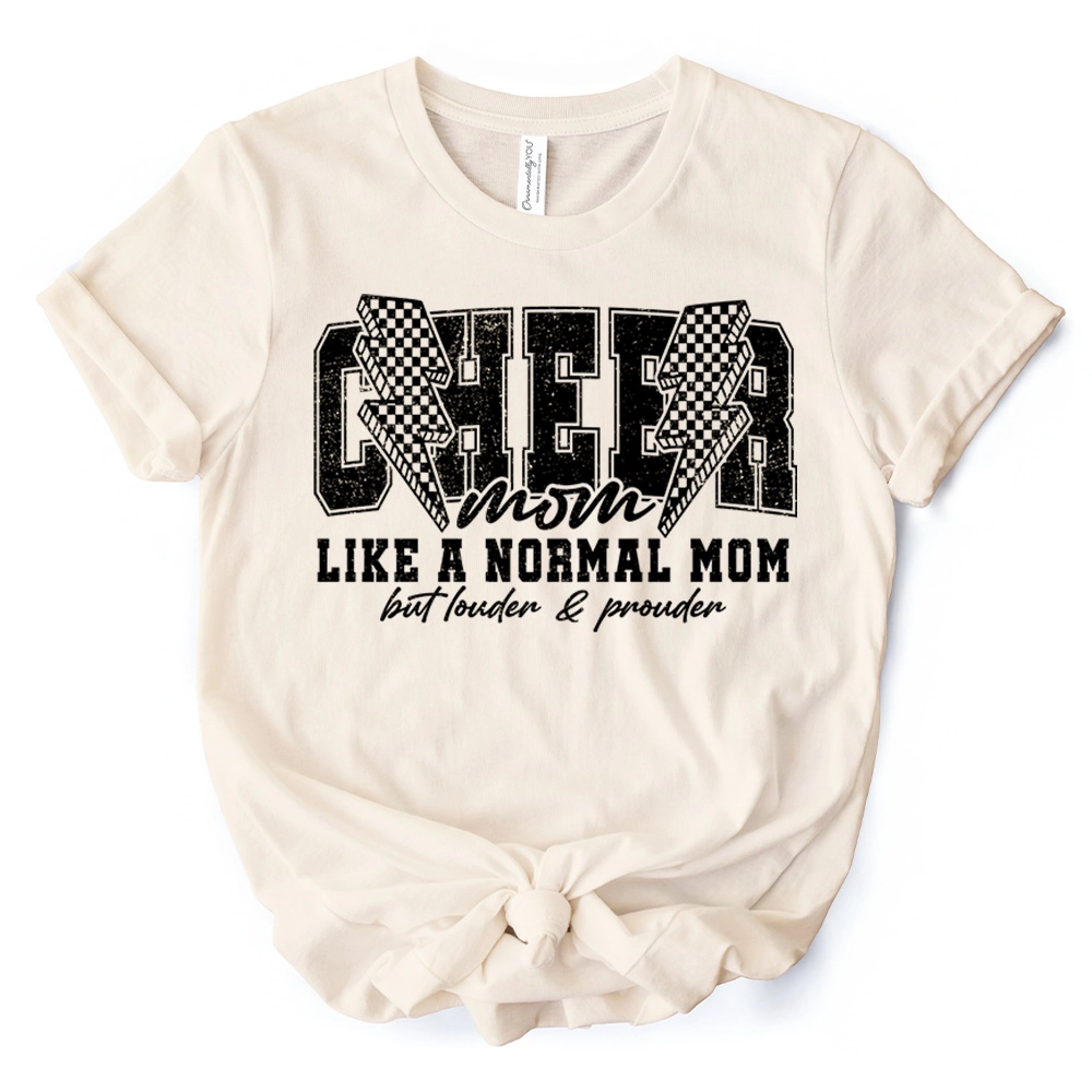 OrnamentallyYou Womens Cheer Mom Lightning T-Shirt