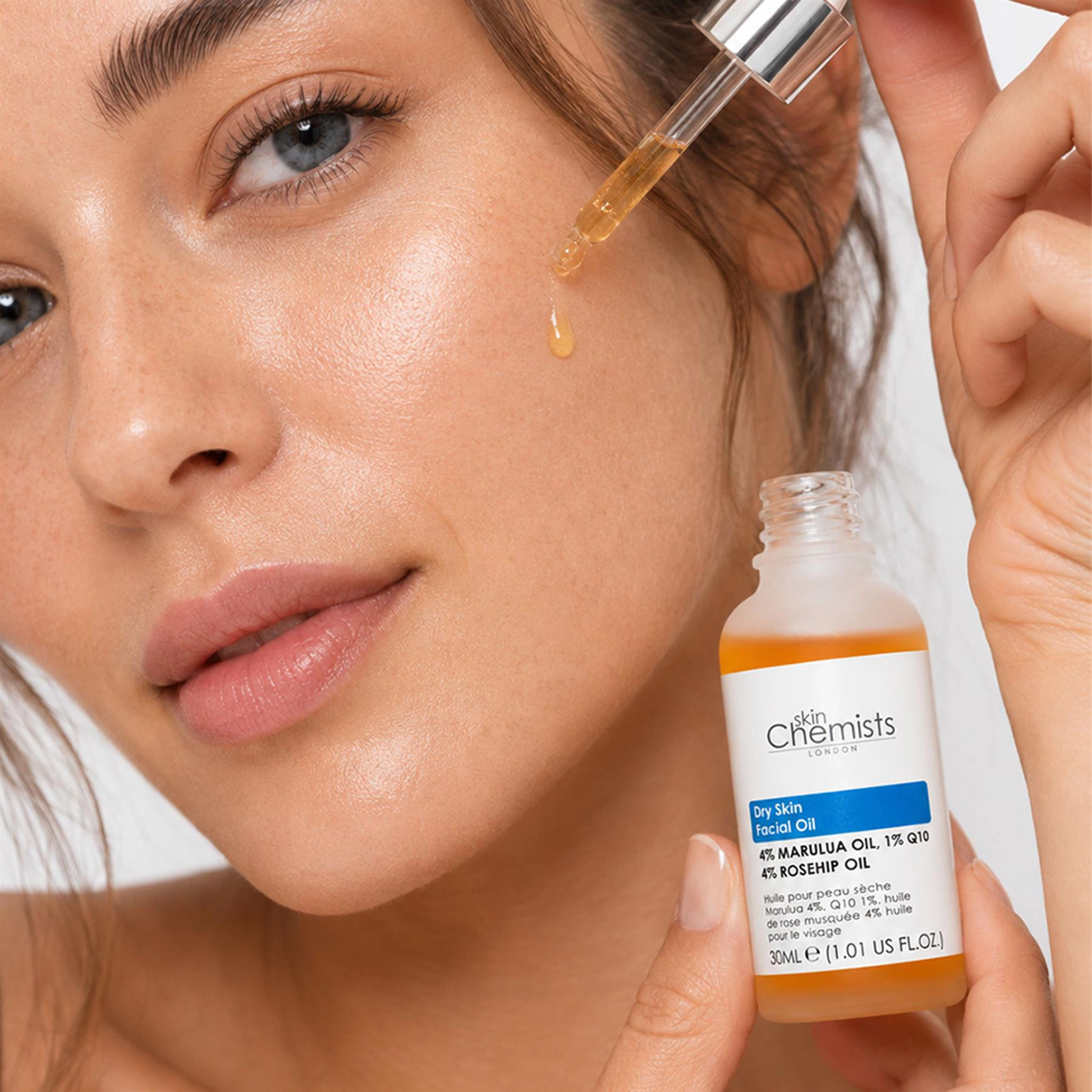 skinChemists AHSC Nourishing Anti-Aging Facial Serum 30ml - Marula 4% Q10 1% Rosehip 4% - for Dry Skin