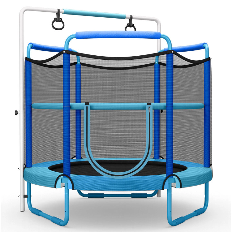 Hivvago 5 Feet Kids 3-in-1 Game Trampoline with Enclosure Net Spring Pad