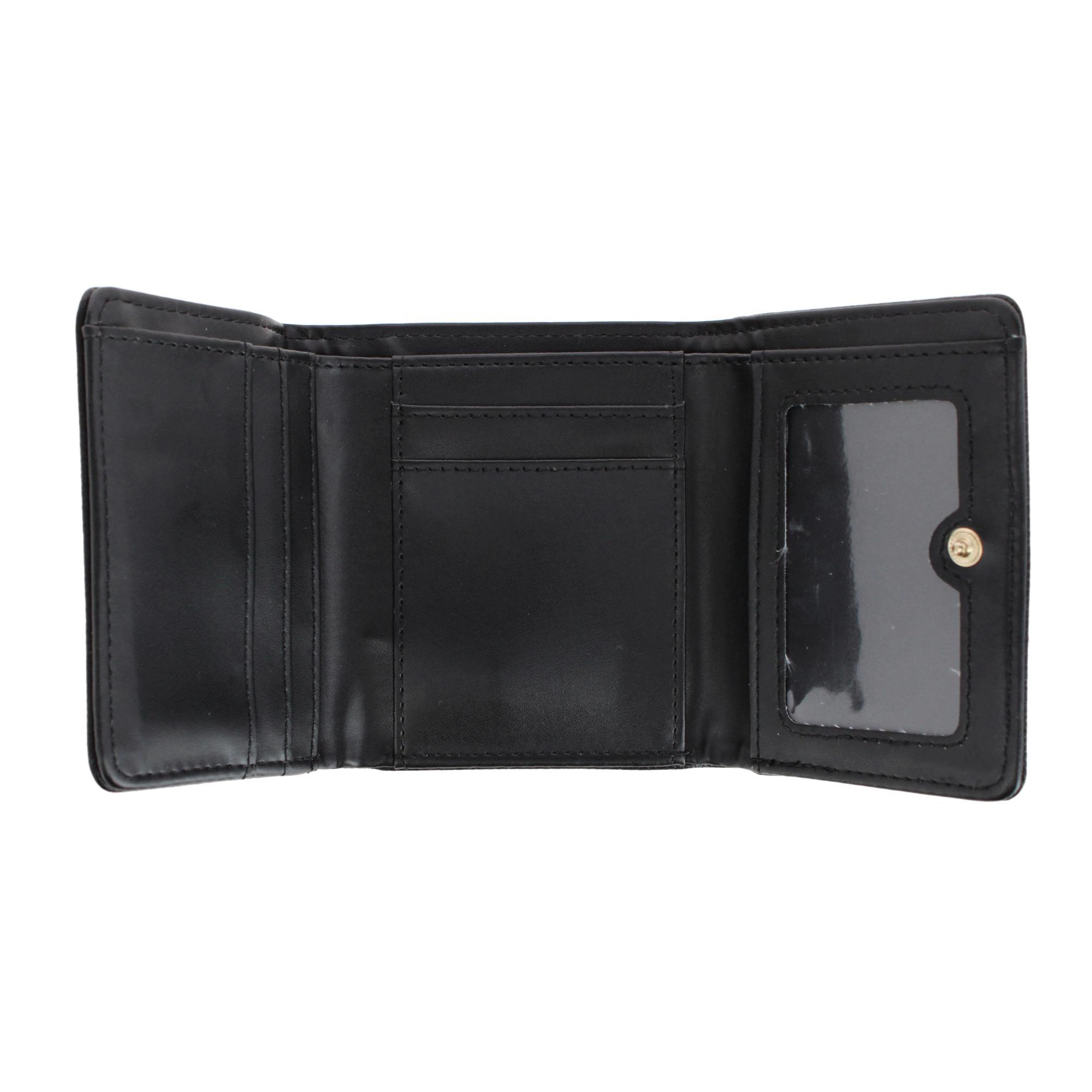 CTM Women's Premium Faux Leather Bow Accent Tri-Fold Wallet