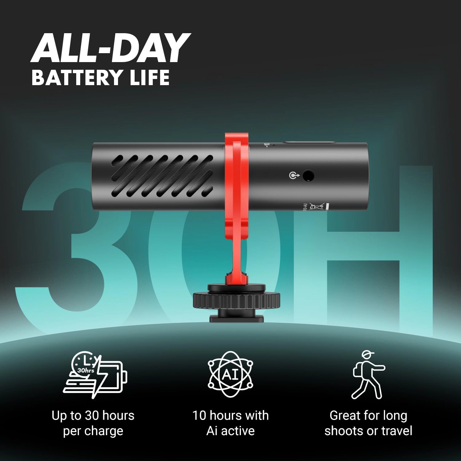 Movo VXR10-AI Shotgun Microphone with AI Noise Cancellation for Cameras Smartphones Computers