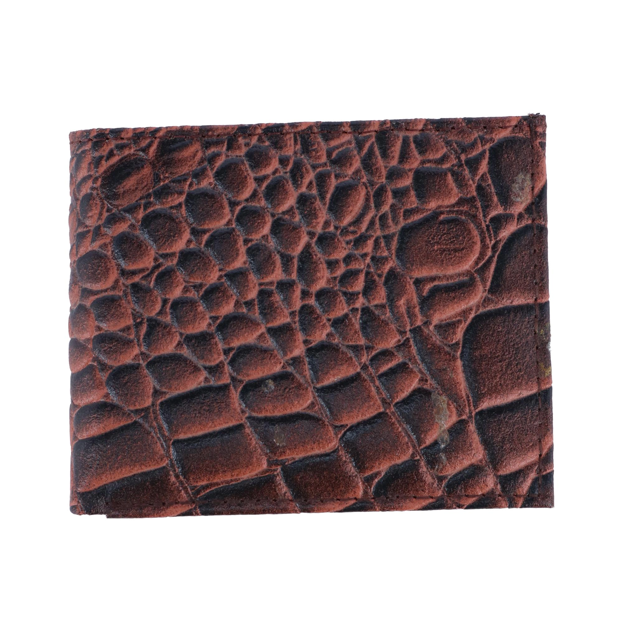 CTM Men's Alligator Print Bifold Wallet