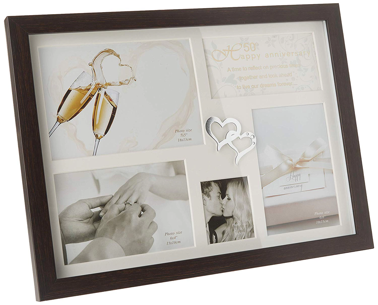 Jiallo Happy 40th Anniversary Dark Wood Collage Picture Frame (15.5" x 11.75")