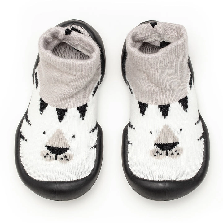 Komuello Toddler Boy First Walk Sock Shoes White Tiger