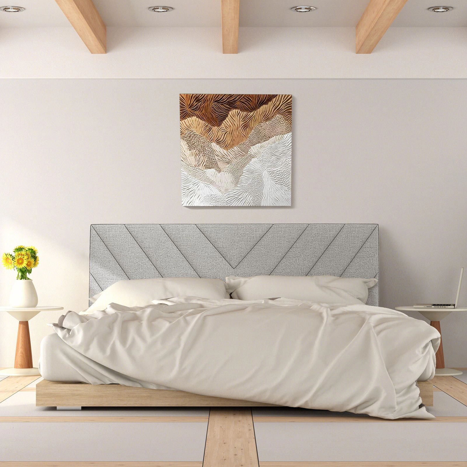 SlickBlue Full Queen Adjustable Upholstered Linen Headboard