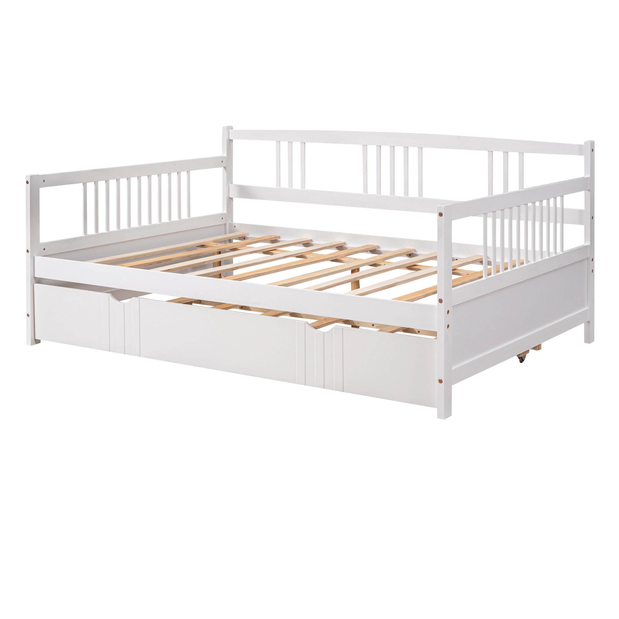 Flynama Full Size Daybed with Twin Trundle, White
