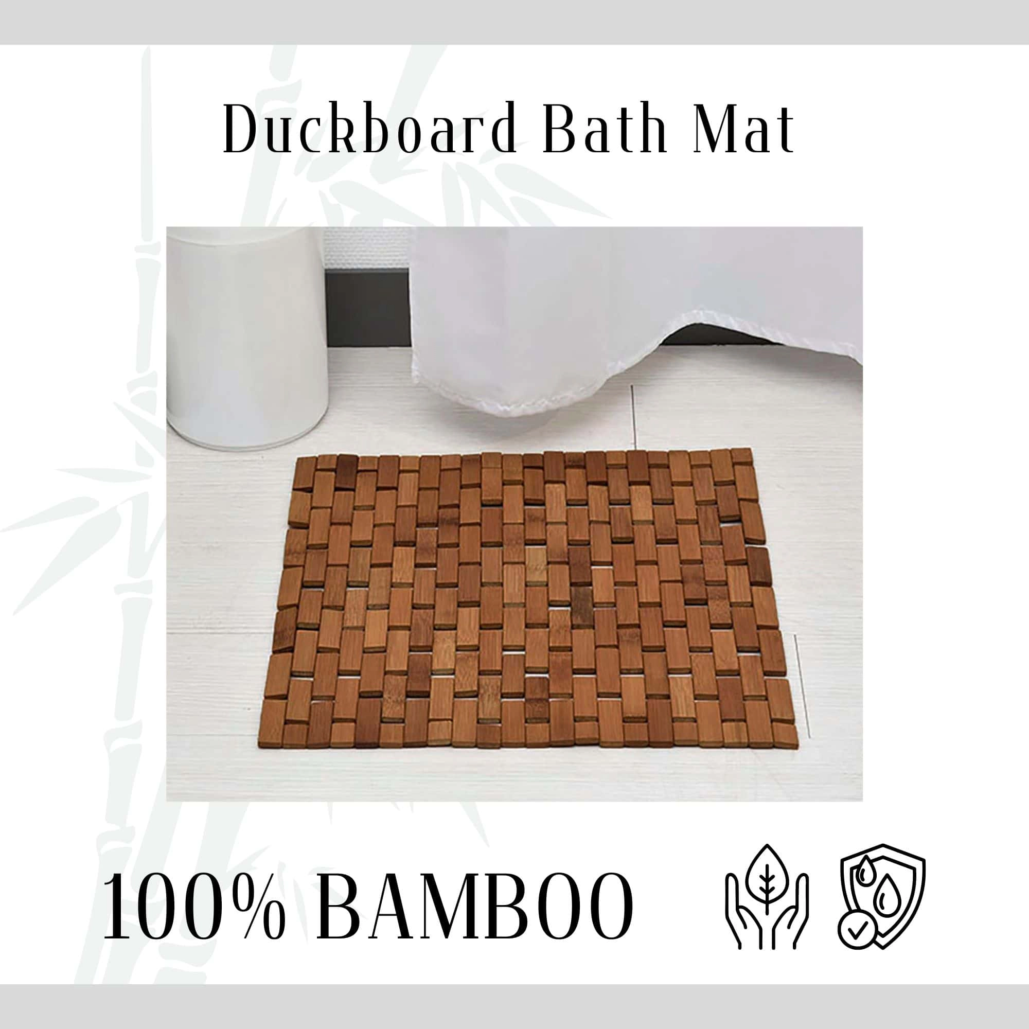 Evideco French Home Goods Bamboo Slatted Bath Mat - Square 18 x
