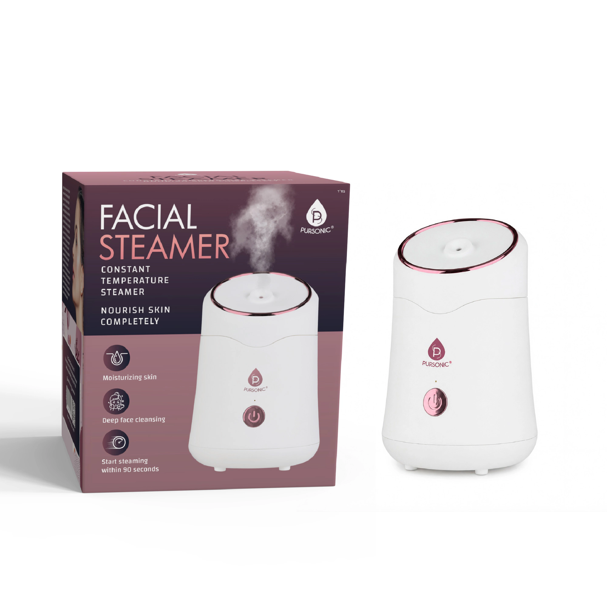 Pursonic Unisex Skincare Facial Steamer – Deep Cleansing, Hydration & Pore Care