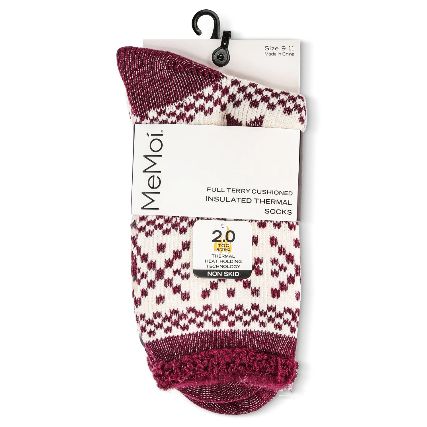 MeMoi Women's Snowflake Fairisle Cozy Warm Thermal Crew Socks