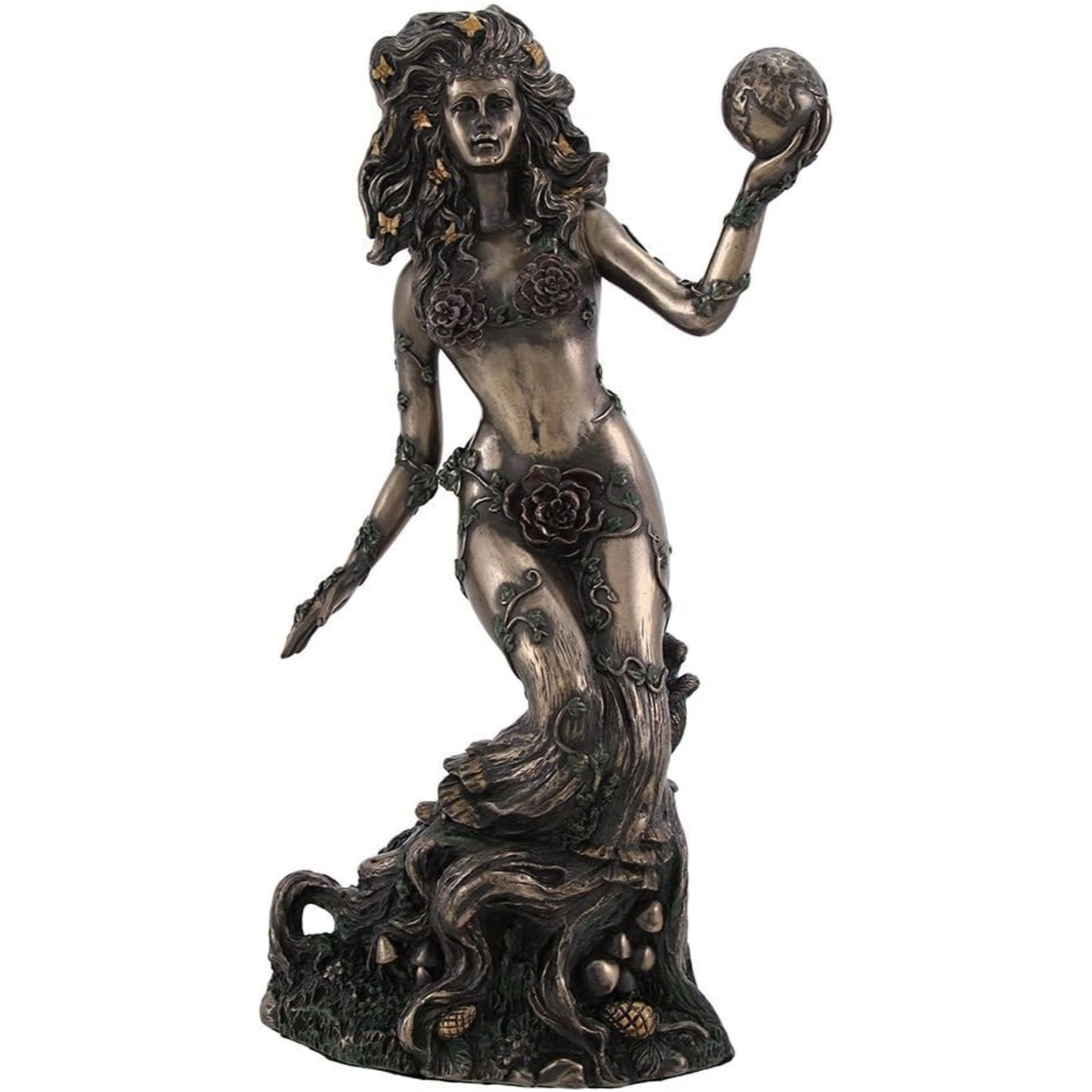 Pacific Giftware Earth Mother Goddess Gaia Bronze Color Resin Statue 8.75 inch