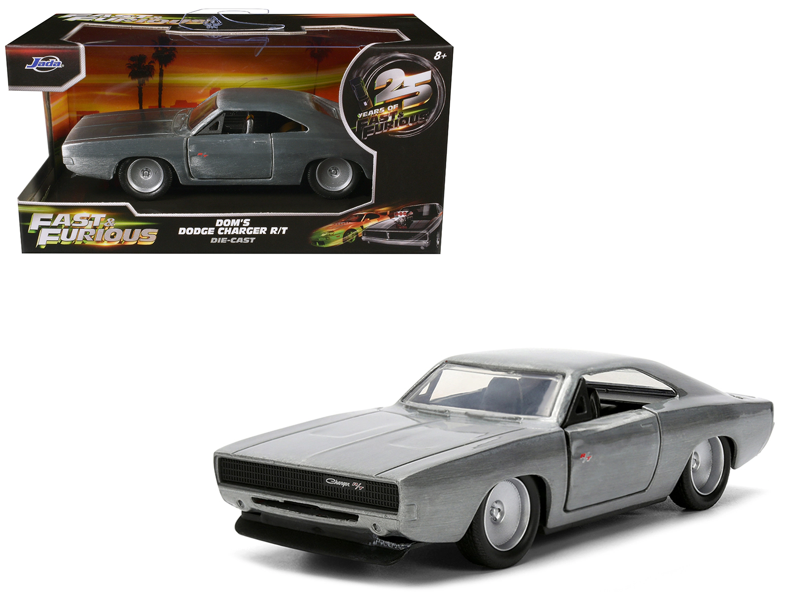 Jada Dom's Dodge Charger R/T Raw Metal "Fast & Furious 7" (2015) Movie 1/32 Diecast Model Car by Jada
