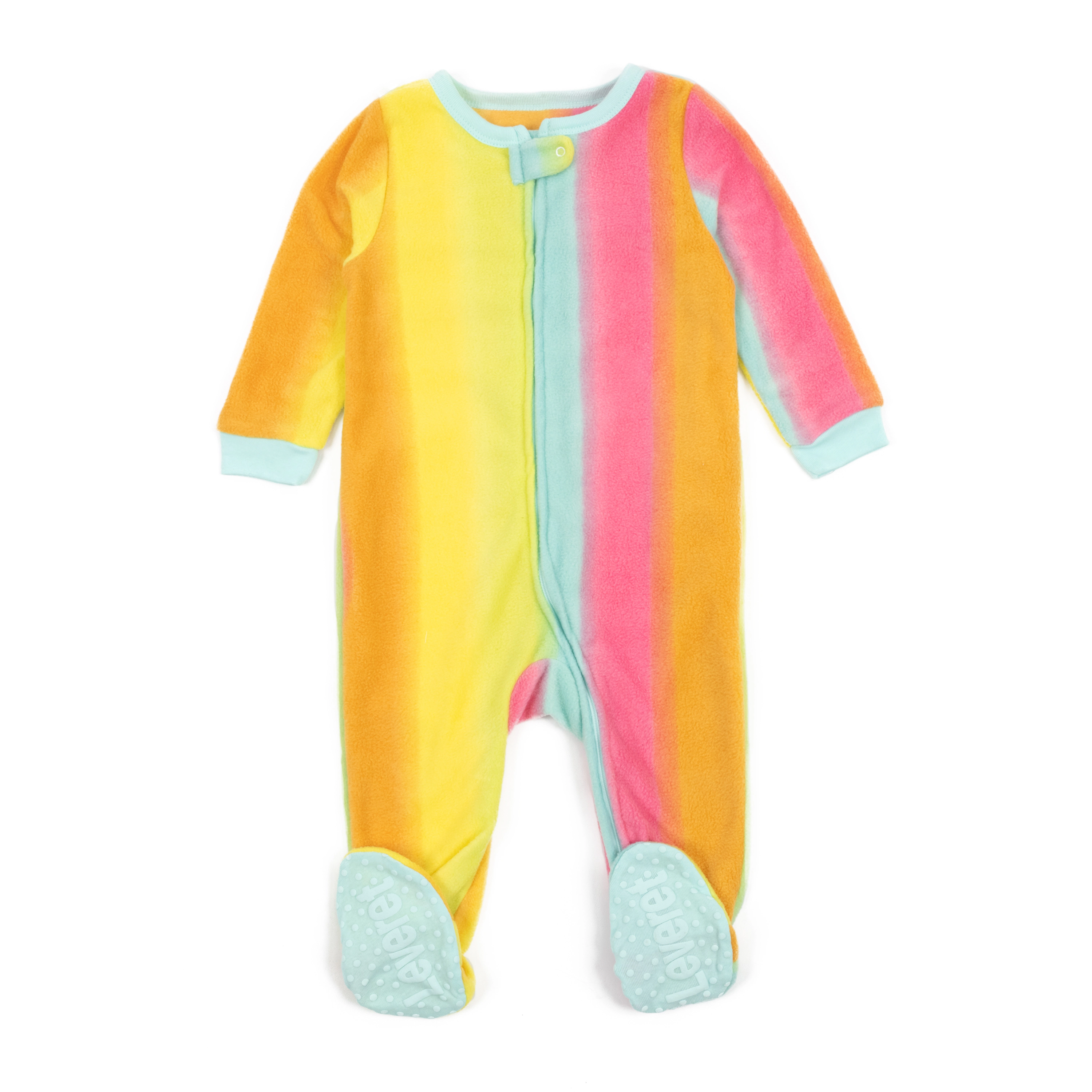 Leveret Baby/Toddler Girls Rainbow & Stars Tie Dye Fleece Footed Pajamas