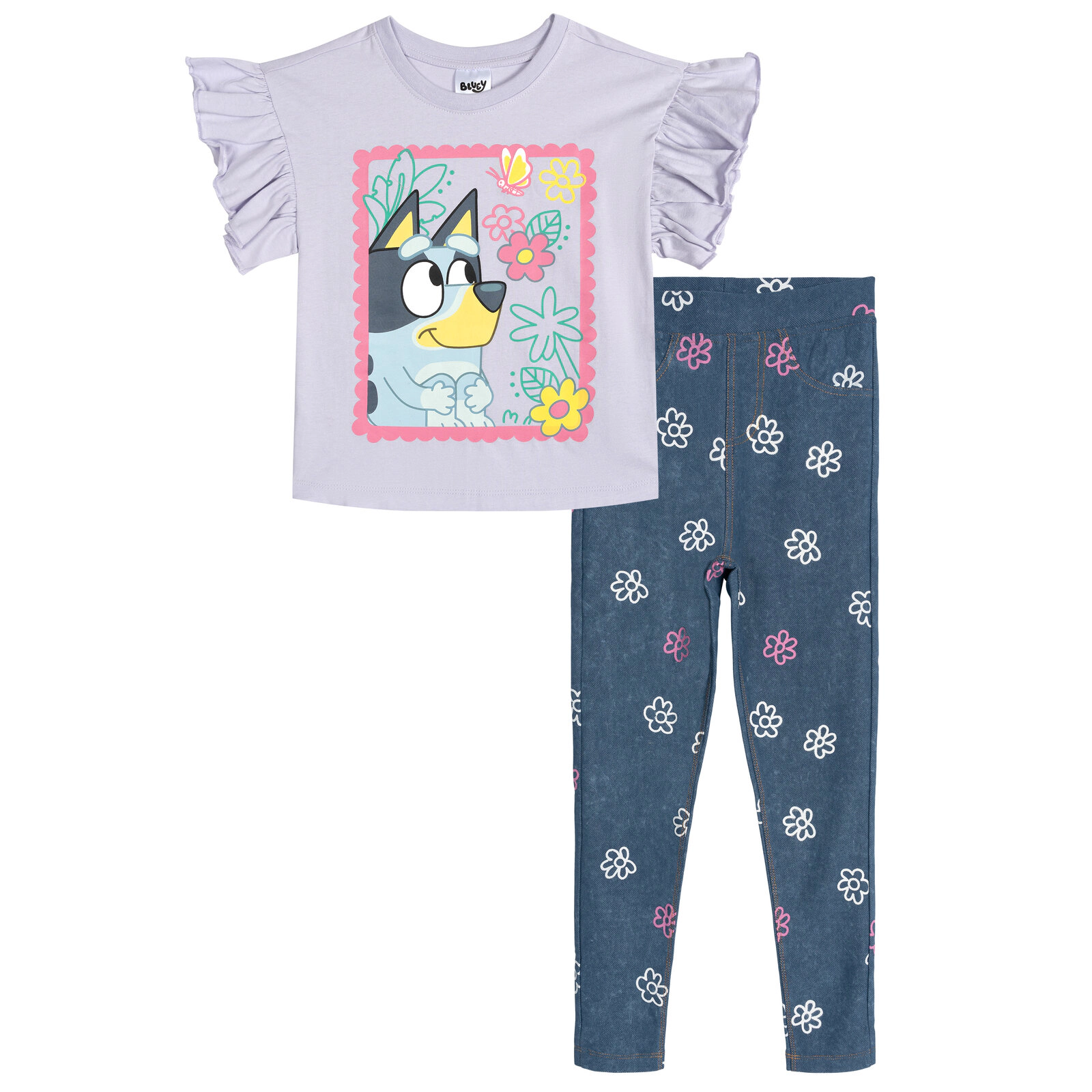 Bluey Girls' Ruffle T-Shirt and Jeggings Set