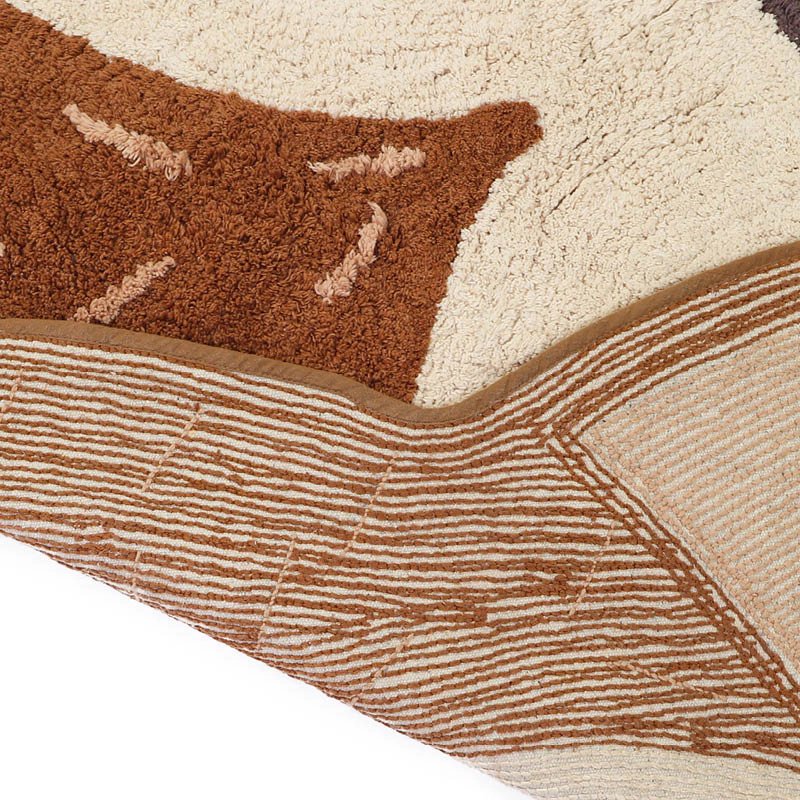 Nattiot Washable Cotton Baby Room Rug With Little Fox - Marlo