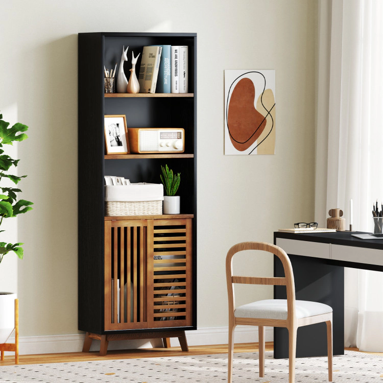 Hivvago 70 Inch 5-Tier Bookshelf with Reversible Adjustable Shelf